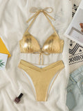2026 PU Faux Leather Bra Cup Bikini Women Swimsuit Female Swimwear Two Pieces Bikini Set Push Up Bathing Suit Swim Beach Wear