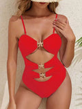 2026 Hollow Starfish Swimsuit Women One Piece Strappy 3D Floral Swimwear Female Bathers Bathing Swimming Swim Suit Beachwear