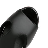 Fish Mouth High Heel Shoes Women's Summer Thick Heel Sandals Waterproof Platform Thick Sole Sexy Slim Back Zipper Hollow
