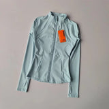 Women's Slim Fit Quick Dry Yoga Fitness Jacket Professional Running Sports Long Sleeve Top for Slimming Effect