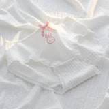 5Pcs/Set Cute Rabbit & Heart Briefs Women's Sweet Style Cotton Panties Mid-Rise Breathable Underwear Cotton Lingerie M-XL