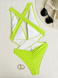 Scrunch Butt Swimsuits Deep V Neck Cross Backless One Piece Swimsuit Women Swimwear Female Monokini High Cut Bathing Suit Swim