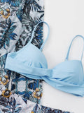 3 Pieces Push Up Bikinis 2026 Women With Kimono Beach Printed Swimsuit Sexy Swimwear Female Bathers Bathing Swimming Swim Suit