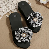 Fashion Leopard Print Wedges Sandals Women Lightweight Thick Sole Beach Slippers Woman Plus Size 42 Non Slip Summer Sandles