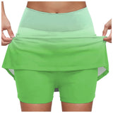Women's Gradient Tennis Skirts High Waisted Athletic Skort With Built In Shorts Anti Slip Quick Dry Summer Skirt For Sports