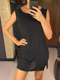 2025 Sexy 5 Colors Backless Crochet Knitted Tunic Beach Cover Up Cover-ups Beach Dress Beach Wear Beachwear Female Women K5620