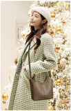 New Trendy Casual Soft PU Women's Handbags Solid Color Large Capacity Female Shoulder Bags Retro Tote Bags For Commute Shopping