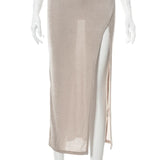 Elegant Sexy Evening Party Dress for Women 2022 New Midi Long Bodycon Slip Dresses Summer Thigh Split Vestidos De Fiesta