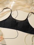 Fashionabl Black Girls' Suspender Bra Set Without Steel Support Double-Layer Inner Lining Underwear Sports Women Bra Set MR2668