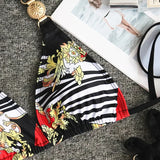 New Print Metal Halter Bikini 2025 Women Swimsuit Female Swimwear Two-pieces Bikini set Brazilian Bather Push Up Bathing Suit