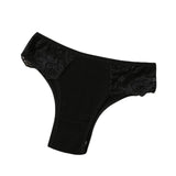 1 Pack Women's Lace Trim Ribbed Cotton Panties Breathable Low-Waist Briefs Sexy Side Lace Lingerie Skin-Friendly Underwear S-L