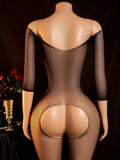 Crotchless Teddy Bodysuits Ultra Sexy Lingerie Women Transparent Fishnet Underwear Erotic Apparel Bodystockings Babydoll Dress