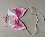 Summer Sexy Bikini set Push-up padded Bra Thong Split Swimwear Female Bandage Bathing Suit Adjustable Lacing Swimsuit Solid