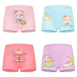 4 Pieces/lot Design Children's Girls Panties Cotton Soft Pretty Cartoon Unicorn Child Underwear for Girls Kids Boxer Breathable