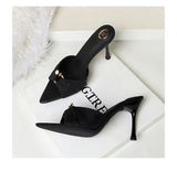 BIGTREE Summer Woman Slippers Fashion Open Toe Thin High Heels Shoes Street Style Stripper Party Slides Zapatos De Mujer