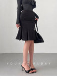 Pure Desire Style Gentle Sexy High Waist Slimming Ruffled Mid-Length Bodycon Mermaid Skirt Slim Women Mini Skirts 2026 New EVP8