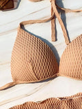 With Beach Sarong Bra Cup Wrinkled Bikini Female Swimsuit Women Swimwear Three-pieces Bikini Set Push Up Bathing Suit Swim Lady