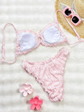 2026 Wrinkled Ruffled Halter Bikini Female Swimsuit Women Swimwear Two-pieces Bikini Set Bather Bathing Suit Swim Lady Beachwear