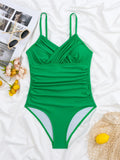 S - XXL Sexy Wrinkled One Piece Swimsuit Women Swimwear Female Monokini Swimsuits 2025 Bathing Suit Swim Beach Wear Bodysuit