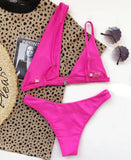 2026 Asymmetric One Shoulder Bikini Women Swimsuit Female Swimwear Two Pieces Bikini Set Hollow Out Bathing Suit Swim Beach Wear