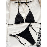 Halter Mesh Fish Net Brazilian Bikini Female Swimsuit Women Swimwear Two-Pieces Bikini Set Bather Bathing Suit Swim V3680