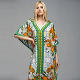 2026 Women Swimsuit Beach Cover Up dress Sleeve Kaftan Beach Tunic Long Pareos Bikinis Cover ups Summer Robe Plage Beachwear