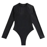 DEKA Sexy Long Sleeves One Piece Swimwear Diamond Swimsuit Women Triangle Backless Crystal Decor Thong  Bikinis Set Bathing Suit