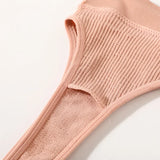 2Pcs/Set Women Non-wire Bra Crop Top Seamless Underwear Female Plunge Bra Tops Ribbed Sexy Lingerie Sports Intimates