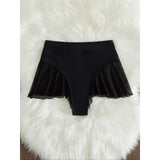 New Sexy Ruffled Mini MIcro Thong Bikini Bottom Swim Brief Women Swimwear Female Bather Brazilian Tanga Panties Underwear V4267