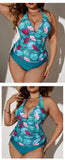 VigoJany 2026 Print Tied Halter Plus Size Bikini Women V Neck Backless Swimsuit Summer Beach Bathing Suit High Waist Bitchwear