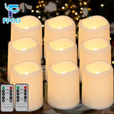 Flameless Cylindrical LED Candle Light, Waterproof Remote Control Battery Operated Night Lamp, Home Decoration