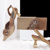 Doershow Lastest Italian Design Fashion Style Ladies Shoes with Matching Bag Set 2026 Nigerian Shoes and Bag Set!  HJ1-1