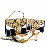 Doershow African fashion Italian Shoes And Bag Sets For Evening Party With Stones fuchsia Italian Handbags Match Bags!  HRT1-38