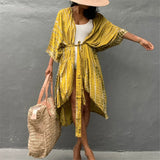 17 Colors Leopard Printed Colorful With Belt Tunic Cover-ups Beach Dress Beach Wear Beachwear Female Women Beach Cover Up V4510L