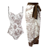 2026 New Arrival Push Up Women Bikini Set Floral Printed Ruffle Bikinis Strappy Bandage Swimwear Brazilian Biquini Bathing Suit