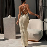 2026 Hollow Out Cross Back Crochet Knitted Tunic Beach Cover Up Cover-ups Beach Dress Beach Wear Beachwear Female Women V7505