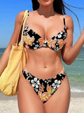 Strappy Underwire Bikinis 2025 Printed Floral Swimwear Female Sexy Swimsuit Women Bathers Bathing Swimming Swim Suit Beachwear