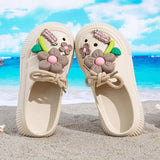 2025 Summer Women Slippers Cute DIY Flower Platform Sandals Casual Indoor Outdoor Clogs Beach Slides Female Home Garden Shoes