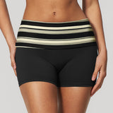 Summer Striped Polka Dot Contrast High Waist Yoga Shorts Hip Lifting Sports Tights Outdoor Workout Fitness Gym Running Pants