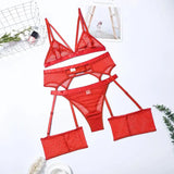 women intimates sexo sheer lace bra+ garter belt+G-string thong sexy lingerie erotic hot bra briefs set