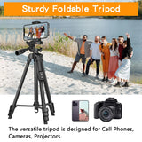 Tripod,60" Camera Tripod with Travel Bag,Cell Phone Tripod with Remote,Professional Aluminum Portable Tripod Stand