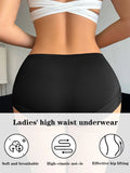 7Pcs/Set Solid Women Seamless Panties High Elastic Basic Boyshort Daily Comfort Female Underwear