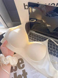 MOYISU Kawaii Anime Bra for Petite Women Seamless Milk-Skin Underwear Push-Up Enhancement Slimming Lingerie Set with Comfort Fit