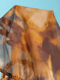 New Coffee Tie Dye Gradient Bikini Set 2026 Swimwear Women Metal Flower Push Up Cover Up Drawstring Side Skirt 4 Piece Swimsuit