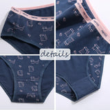 3Pcs/set Women Printing Floral Panties Low-Rise Cotton Briefs Female Comfortable Underwear Female Soft Panties Lingerie M-2XL