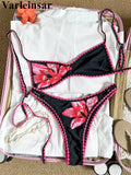 2026 Floral Flower Printed Bikini Women Swimwear Female Swimsuit Two-Pieces Bikini Set Brazilian Bather Bathing Suit Swim V8205