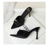 BIGTREE Summer Woman Slippers Fashion Open Toe Thin High Heels Shoes Street Style Stripper Party Slides Zapatos De Mujer