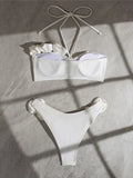 2025 Sexy 3D Flowers Halter Brazilian Bikini Women Swimwear Female Swimsuit Two-pieces Bikini set Bather Bathing Suit Swim K5236