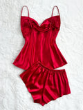 Women's Two Piece Pajama Set Solid Sexy Halter Shorts Sleepwear Casual and Comfortable Home Wear for Home Relaxation