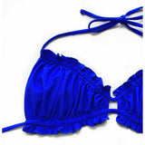 Sexy Ruffled Frilled Pleated Ruched Bikini Women Swimwear Female Swimsuit Two-pieces Bikini Set Bather Bathing Suit Swim V3239
